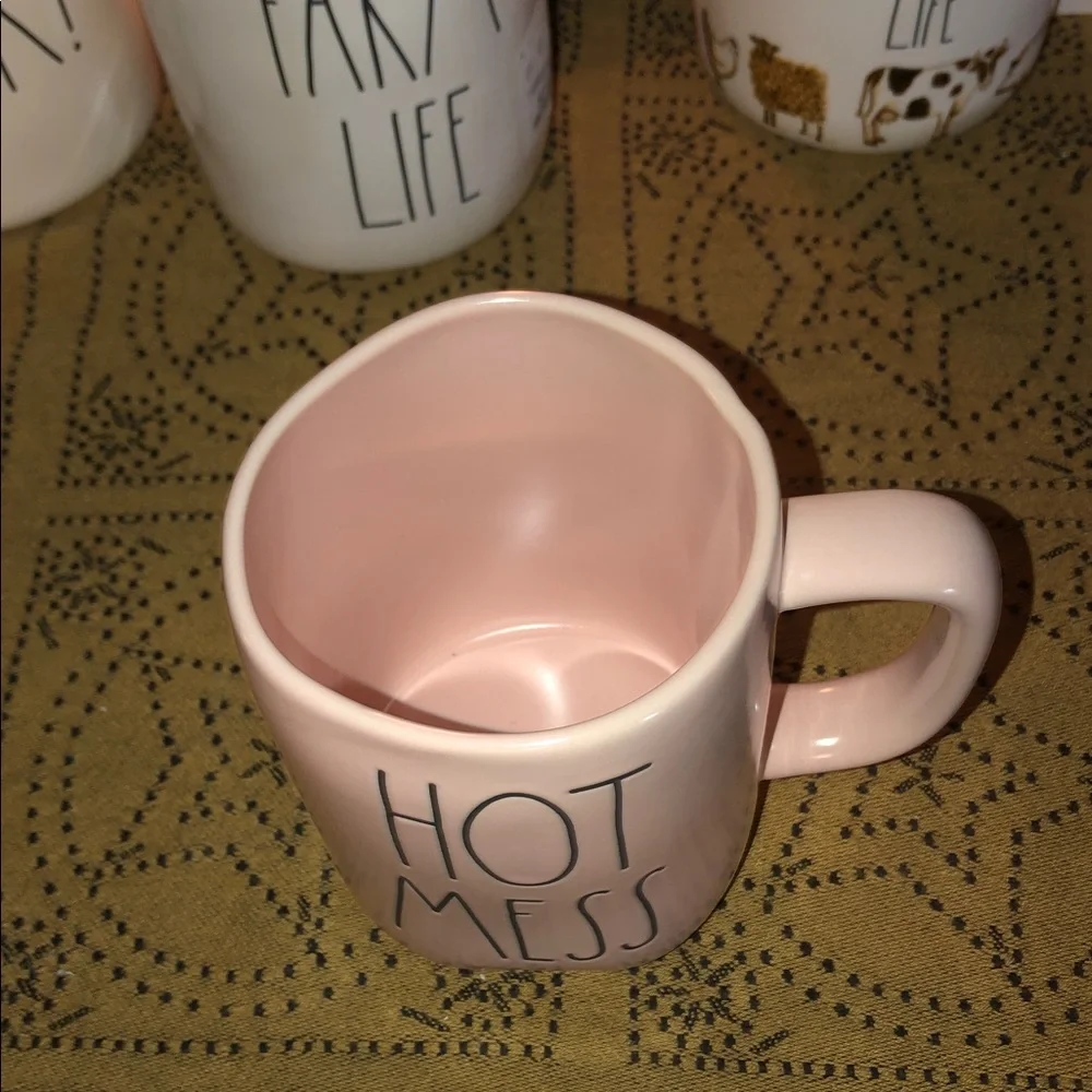 Rae Dunn HOT MESS Mug Pink